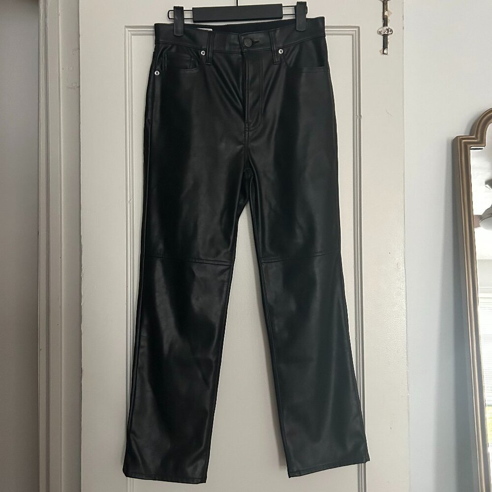 Gap black faux leather jeans - Size 4P
